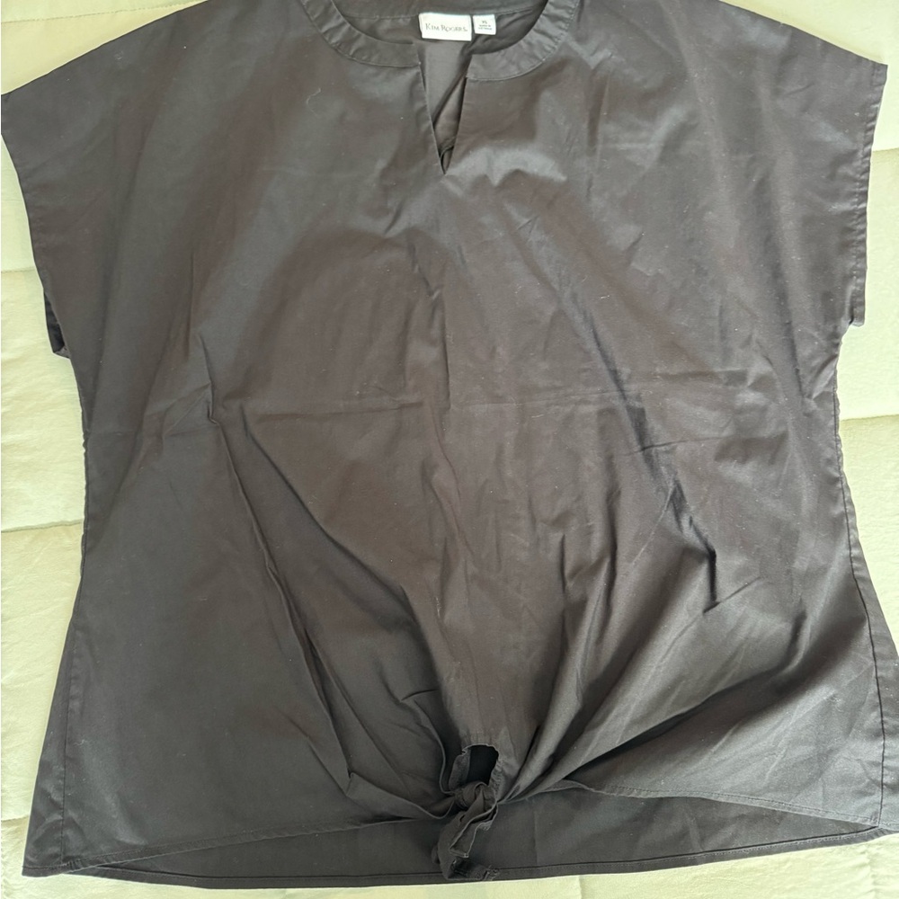 Kim Rogers Charcoal Short Sleeve Blouse